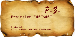 Preiszler Zénó névjegykártya